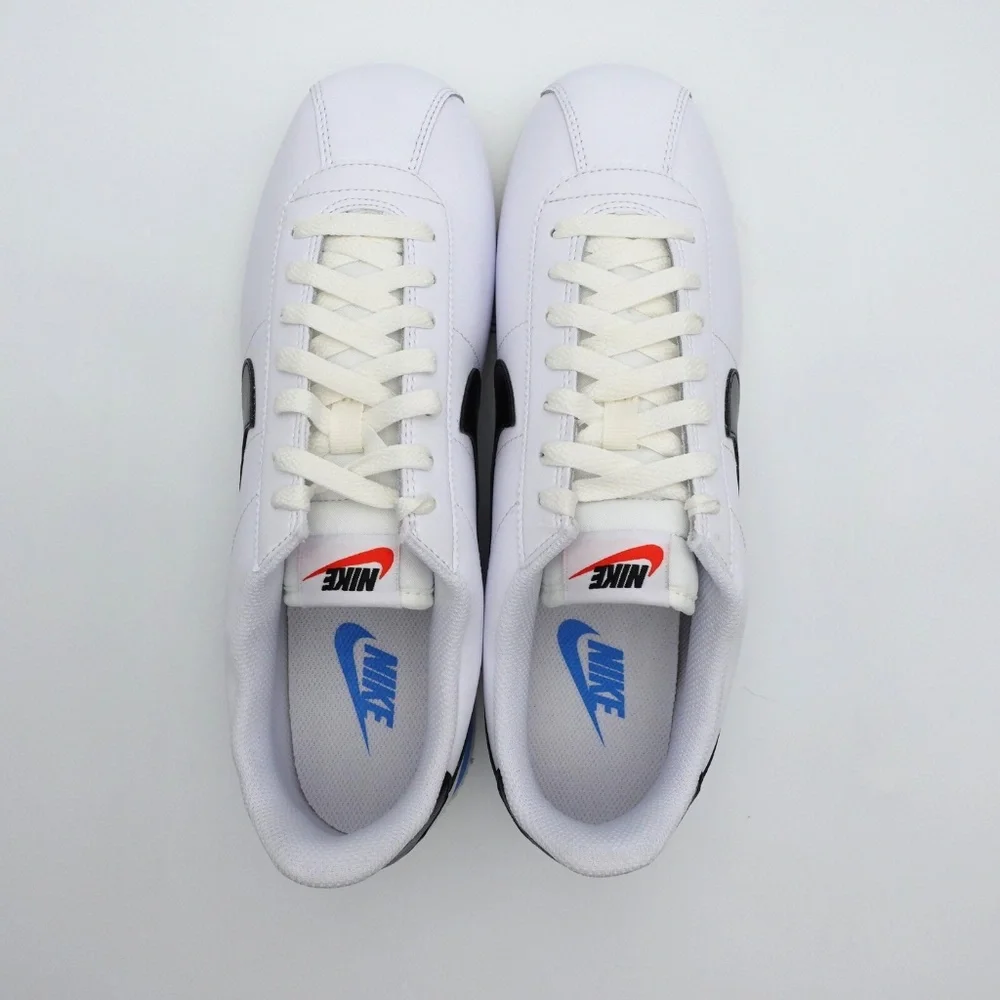 NEW Men's Nike Cortez Leather Sneakers DM4044-100 White/Black